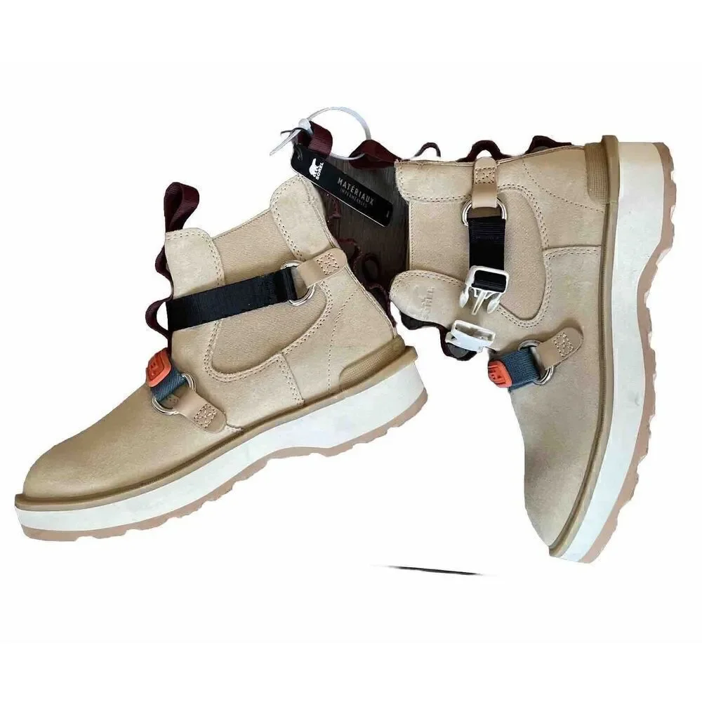 SOREL Hi-Line EQ Women's Waterproof Chelsea Boots in Chalk Size 8 NEW MSRP $185